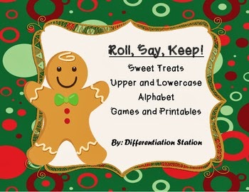 http://www.teacherspayteachers.com/Product/Holiday-Sweet-Treats-Roll-Say-Keep-Alphabet-Center-Game-and-Printables-965464