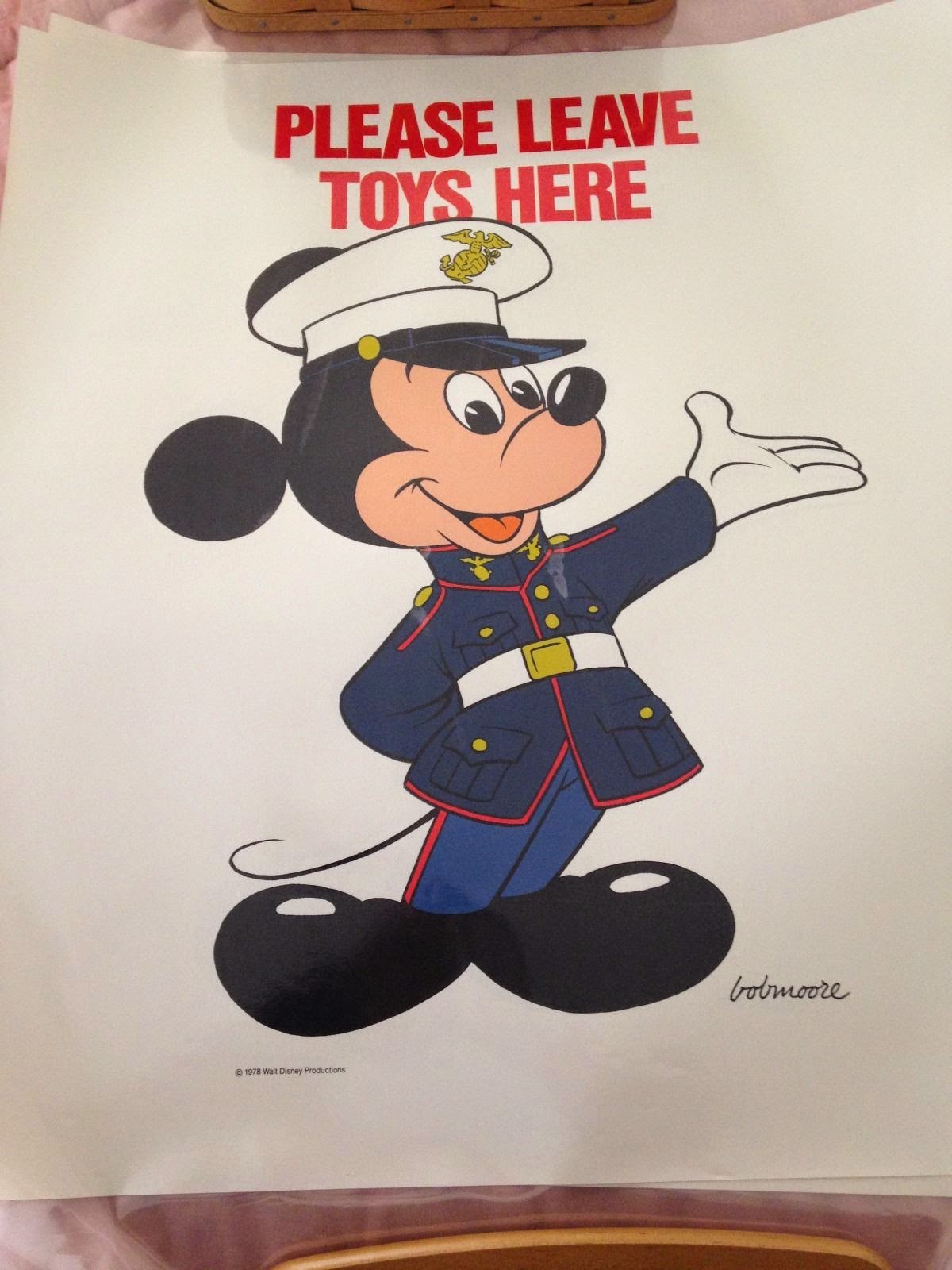 Marines In Forest Green Dress Blues Mickey Mouse Toys for Tots Poster