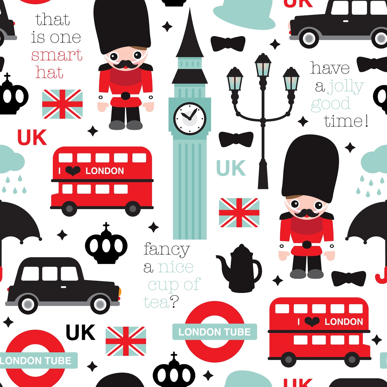 little smilemakers studio: > London city icons and travel illustrations | New decorative prints for fabric