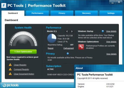 PC Tools Performance Toolkit v2.0.0.232