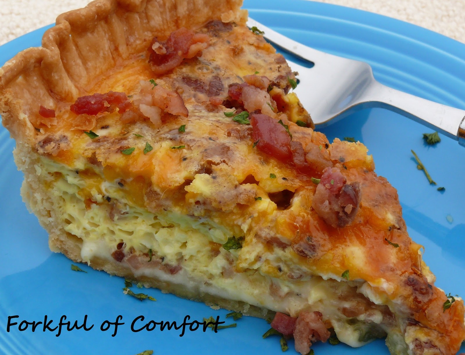 Forkful of Comfort Bacon & Cheese Quiche