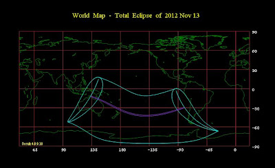#Eclipse total de Sol del 13 de noviembre . Total++Eclipse++of++2012+Nov+13+-+World+map