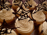 Halloween spider web cupcakes