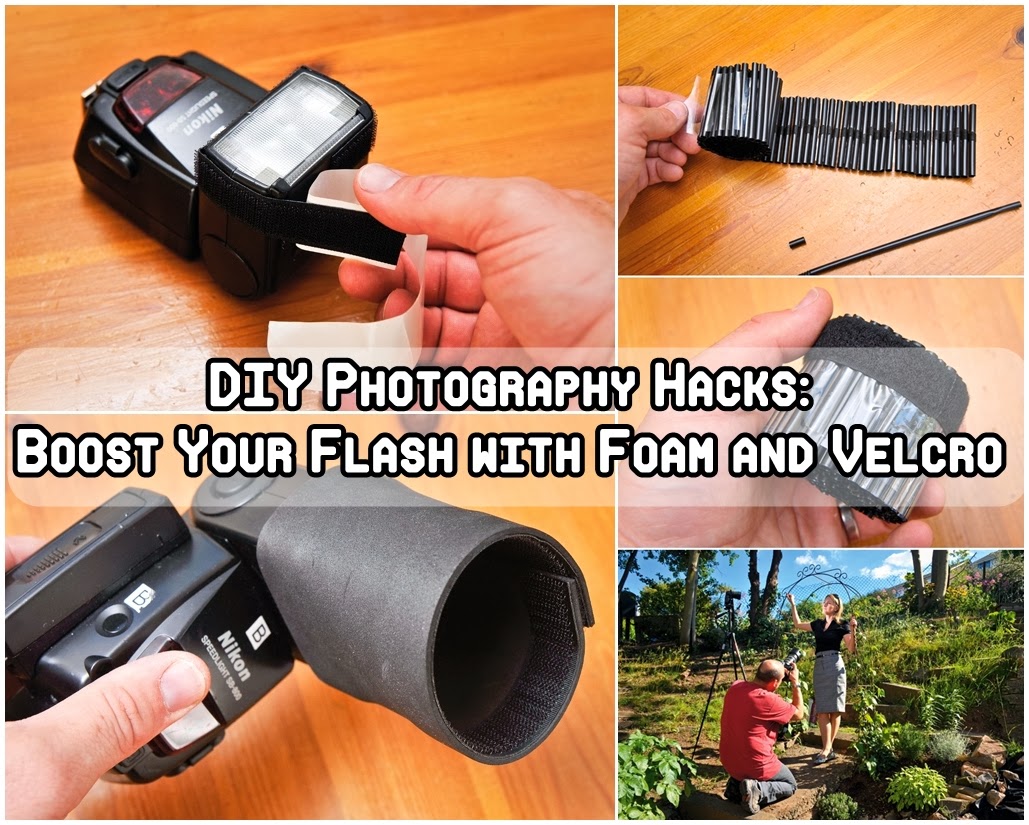 DIY Photography Hacks boost your flash with foam and Velcro DO IT