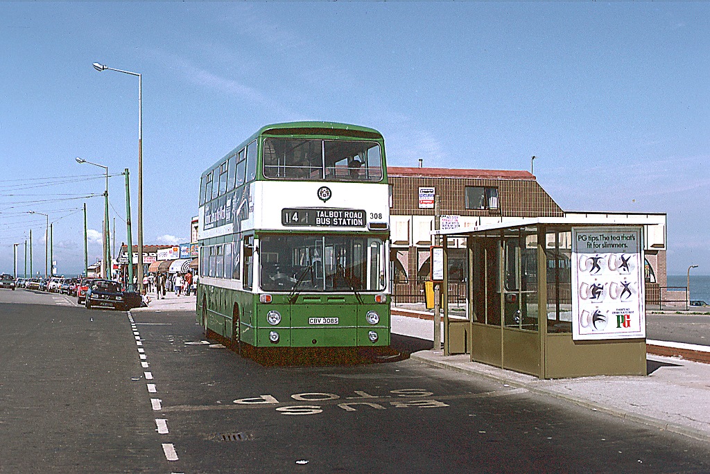 1987 Blackpool Transport Bus Timetable 14 Town Centre Fleetwood