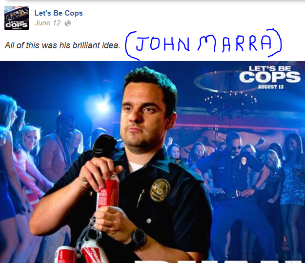 Is the new movie-Let's Be Cops-about Brady Lake Village reject cops ?