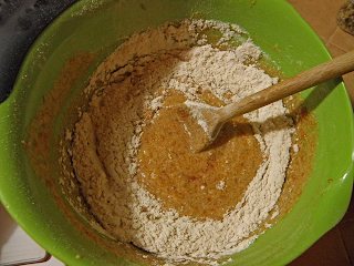 Mixing Bowl with Partly Mixed Ingredients