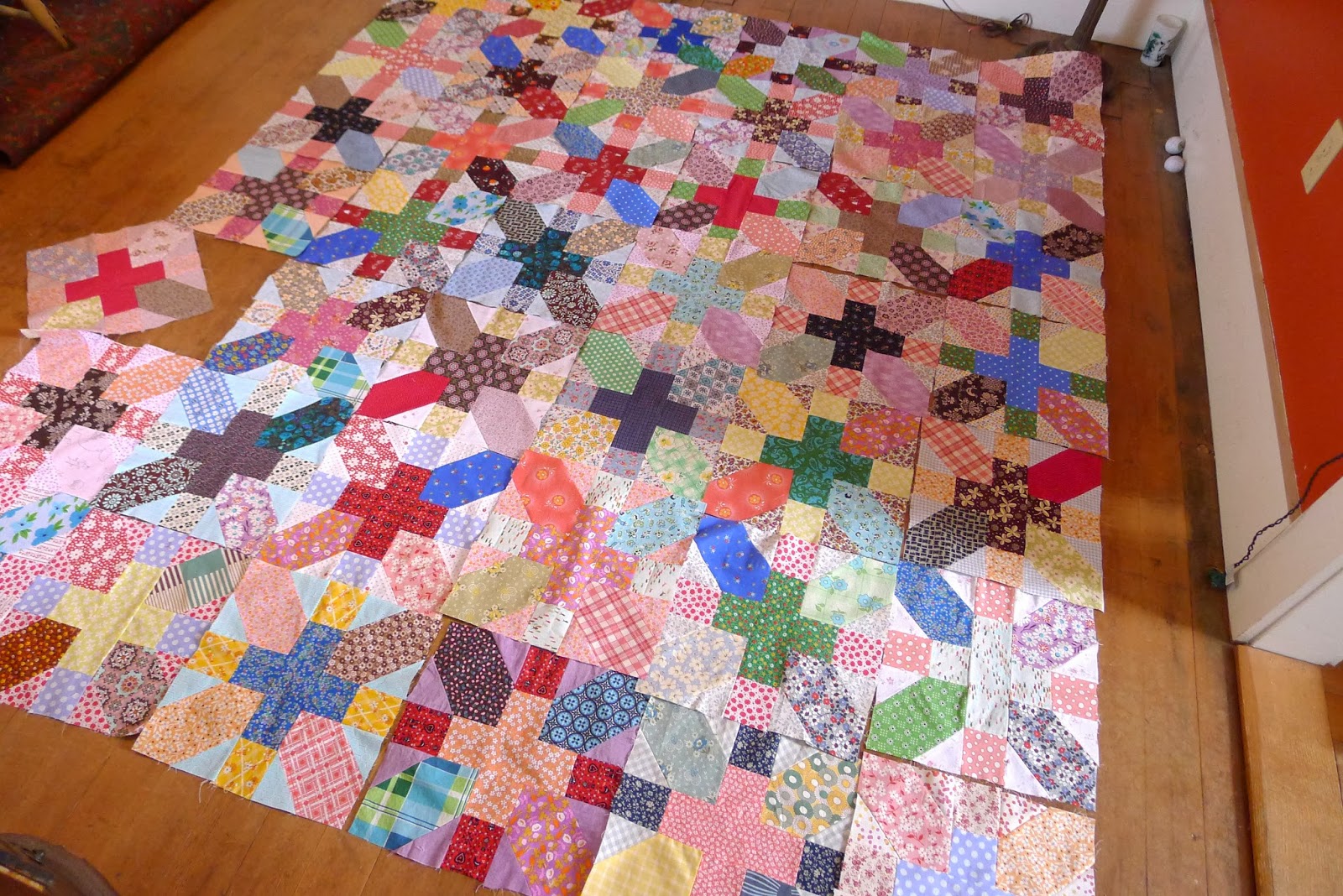 yellowhouse72 x and + quilt top finished!