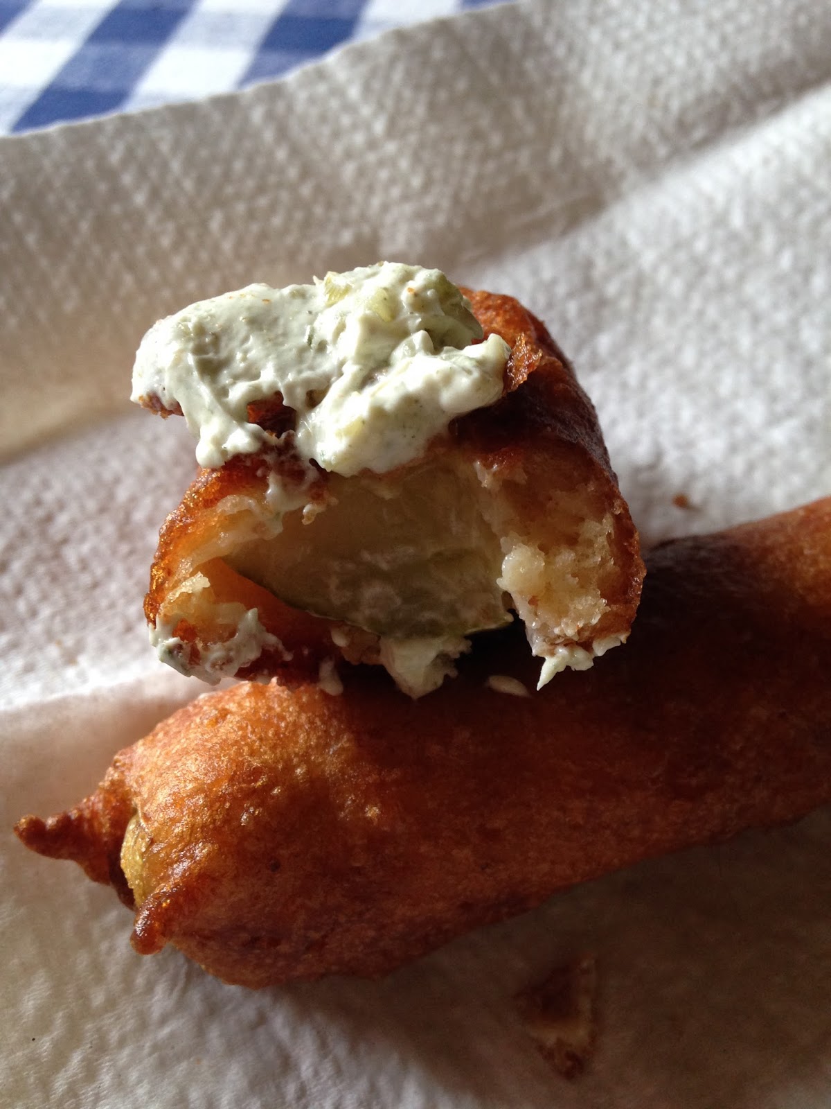 Deep Fried Dill Pickle Spears with Onion Dip Turnips 2 Tangerines