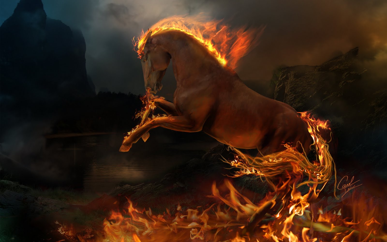 Fantasy Fire Horse wallpaper