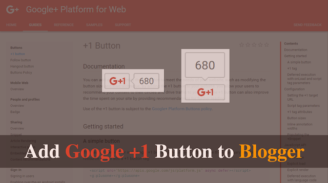 Add Google +1 Button to Blogger