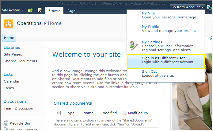 sharepoint sign in as different user how to clear cached password