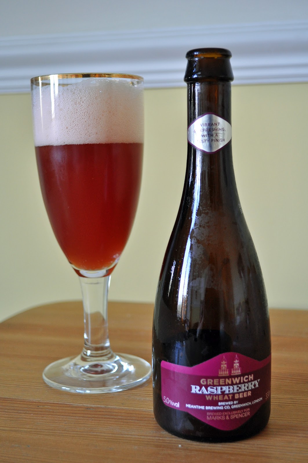 Blood, Stout and Tears. Marks and Spencer Greenwich Raspberry Wheat Beer