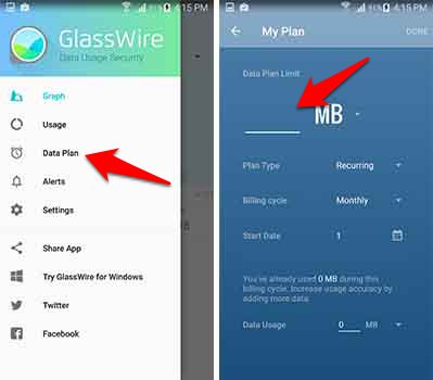 تطبيق GlassWire لمراقبة كمية استهلاك الانترنت التى يستهلكها كل تطبيق | بحرية درويد