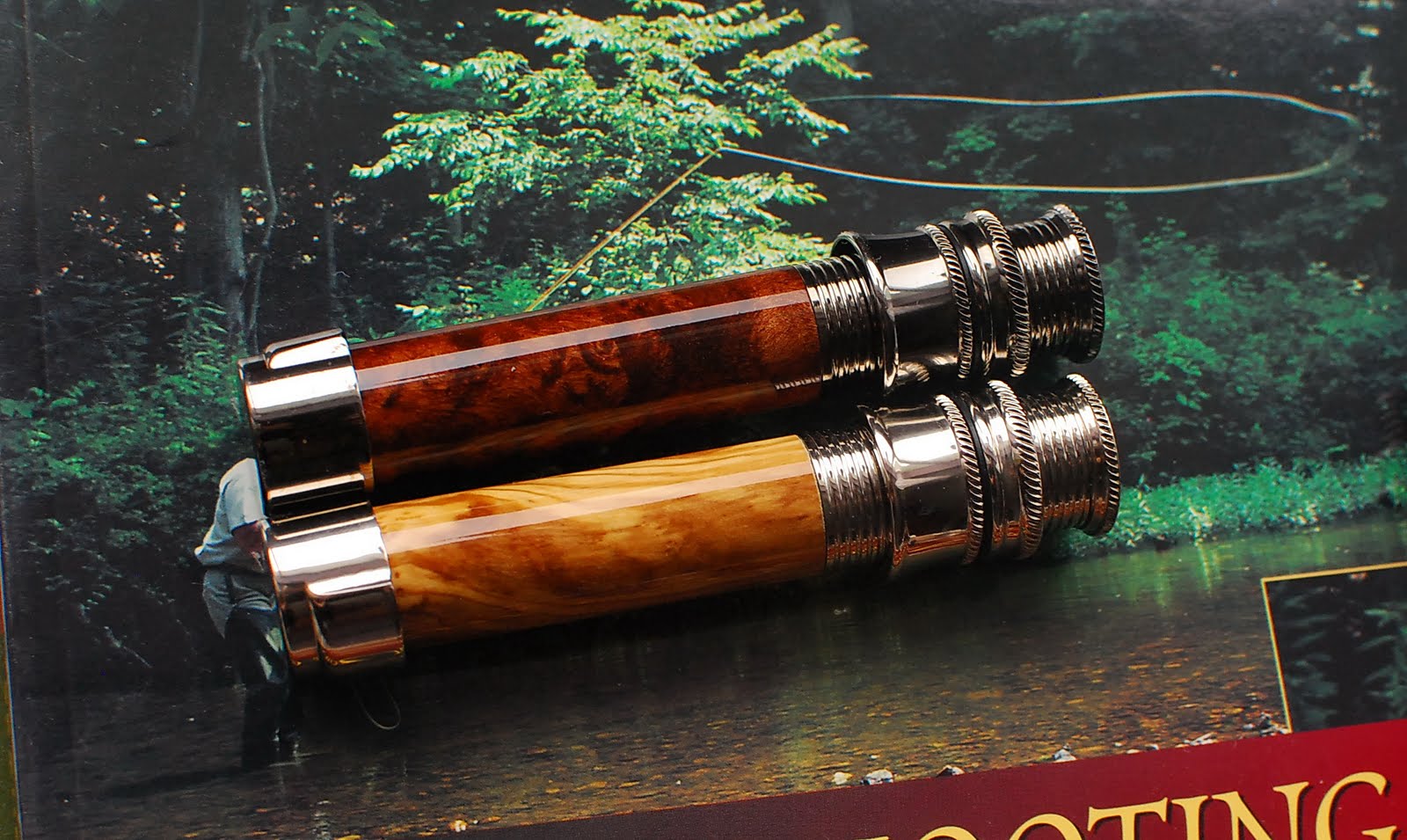 Handcrafted graphite and fiberglass fly rods Lemke Concepts reel seats