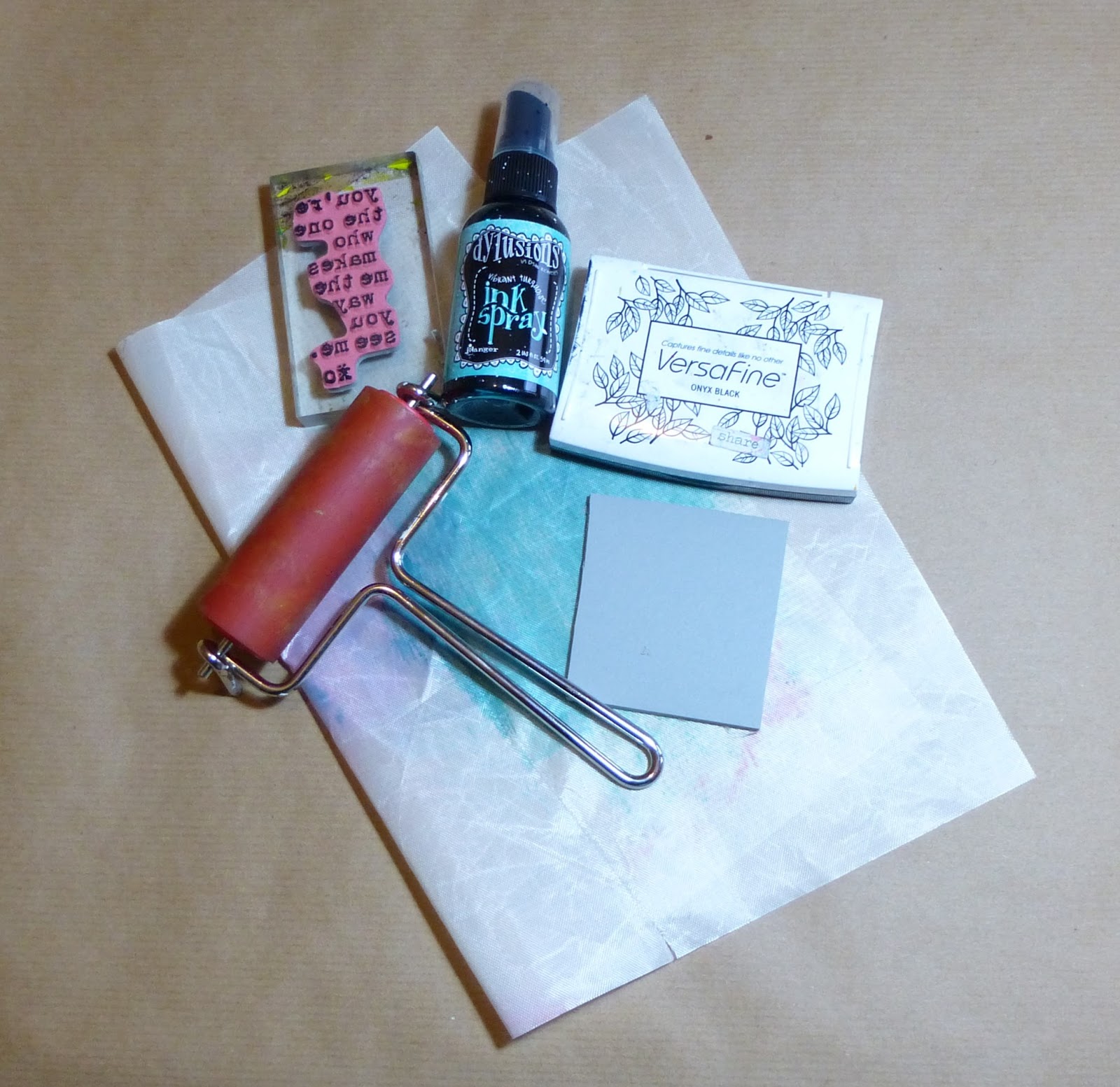 a sprinkle of imagination Spray, Brayer and Stamp