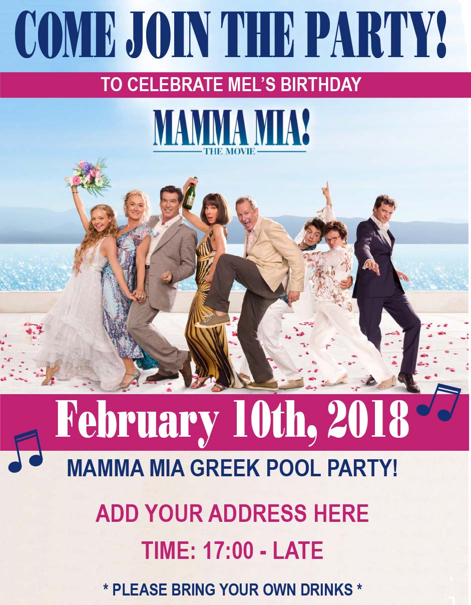 Mamma Mia Birthday Invitation Miss Rich