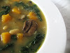 White Bean and Mushroom Soup with Butternut Squash and Kale