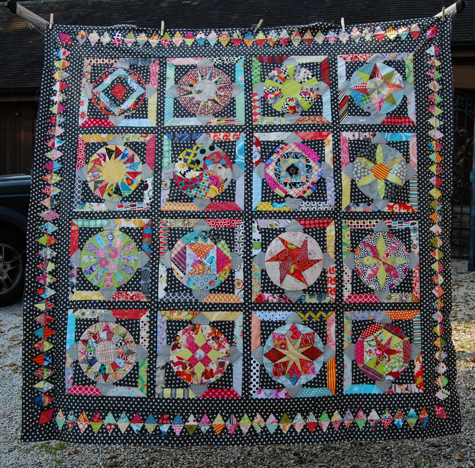 Amitie BOM The Circle Game quilt top finished
