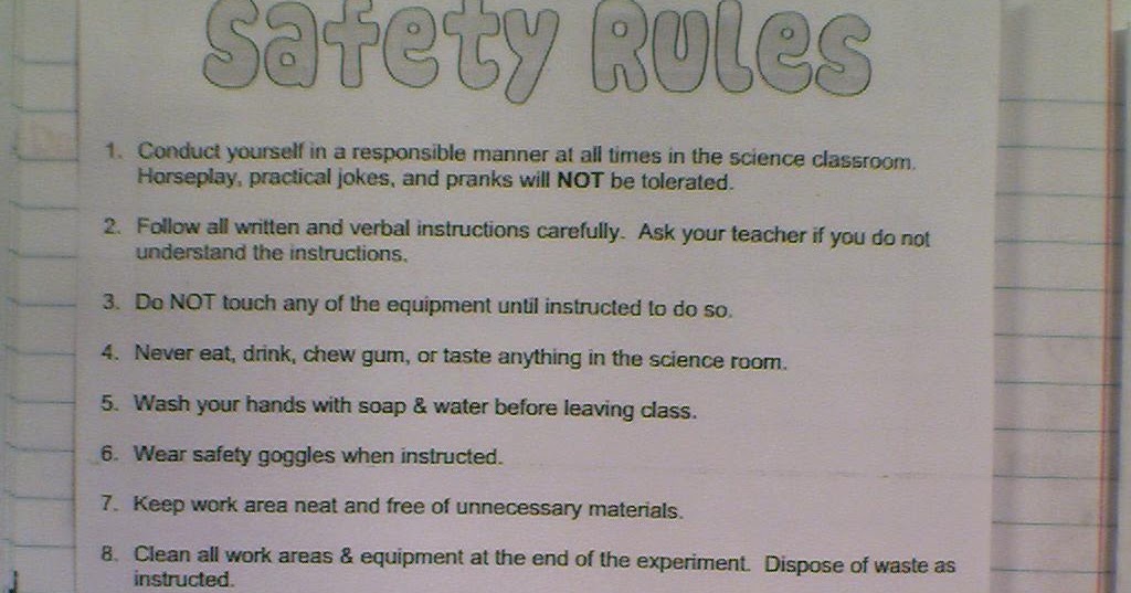 Mrs. Dingler's 6th Grade Science Class: Science Lab Safety