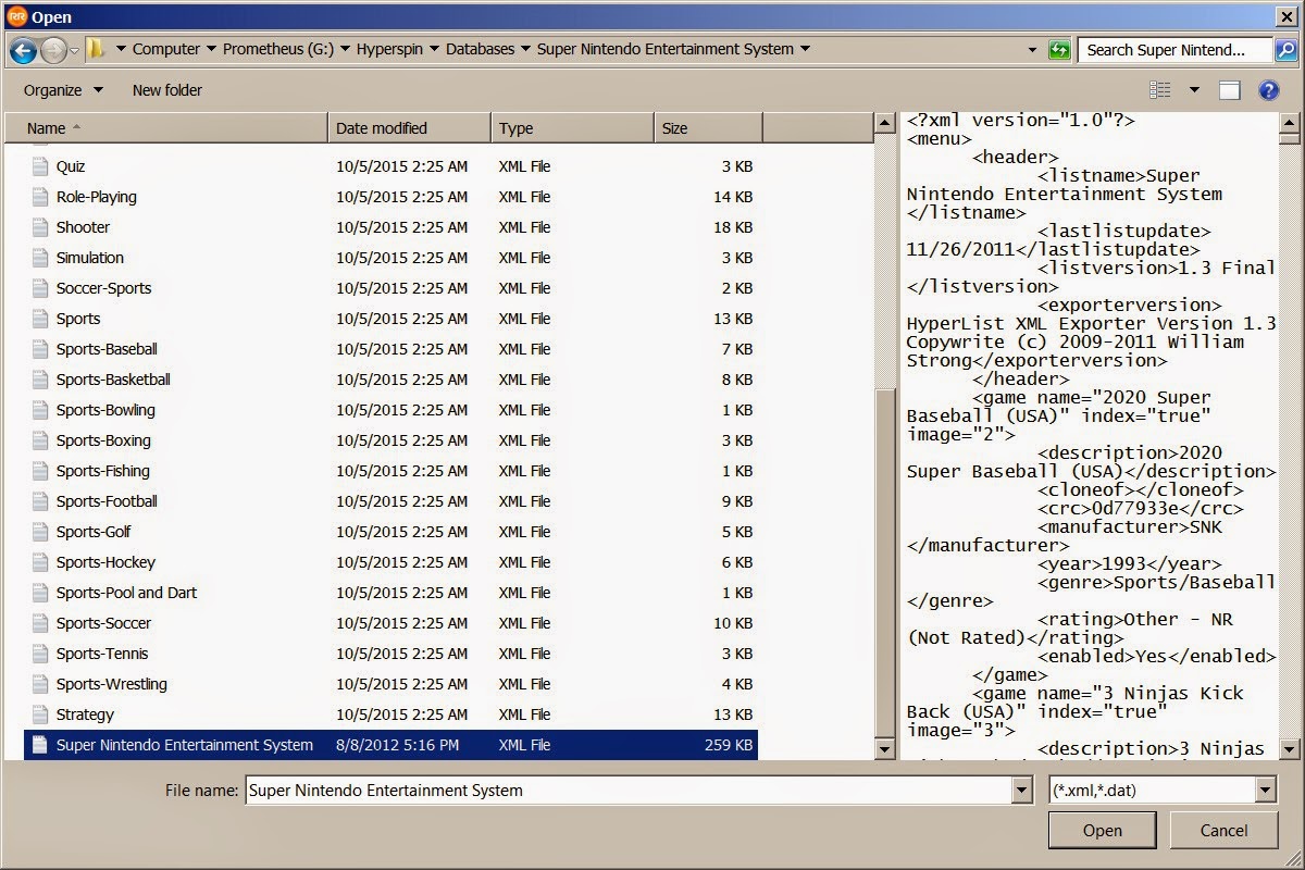 Databases XML - HyperSpin Forum