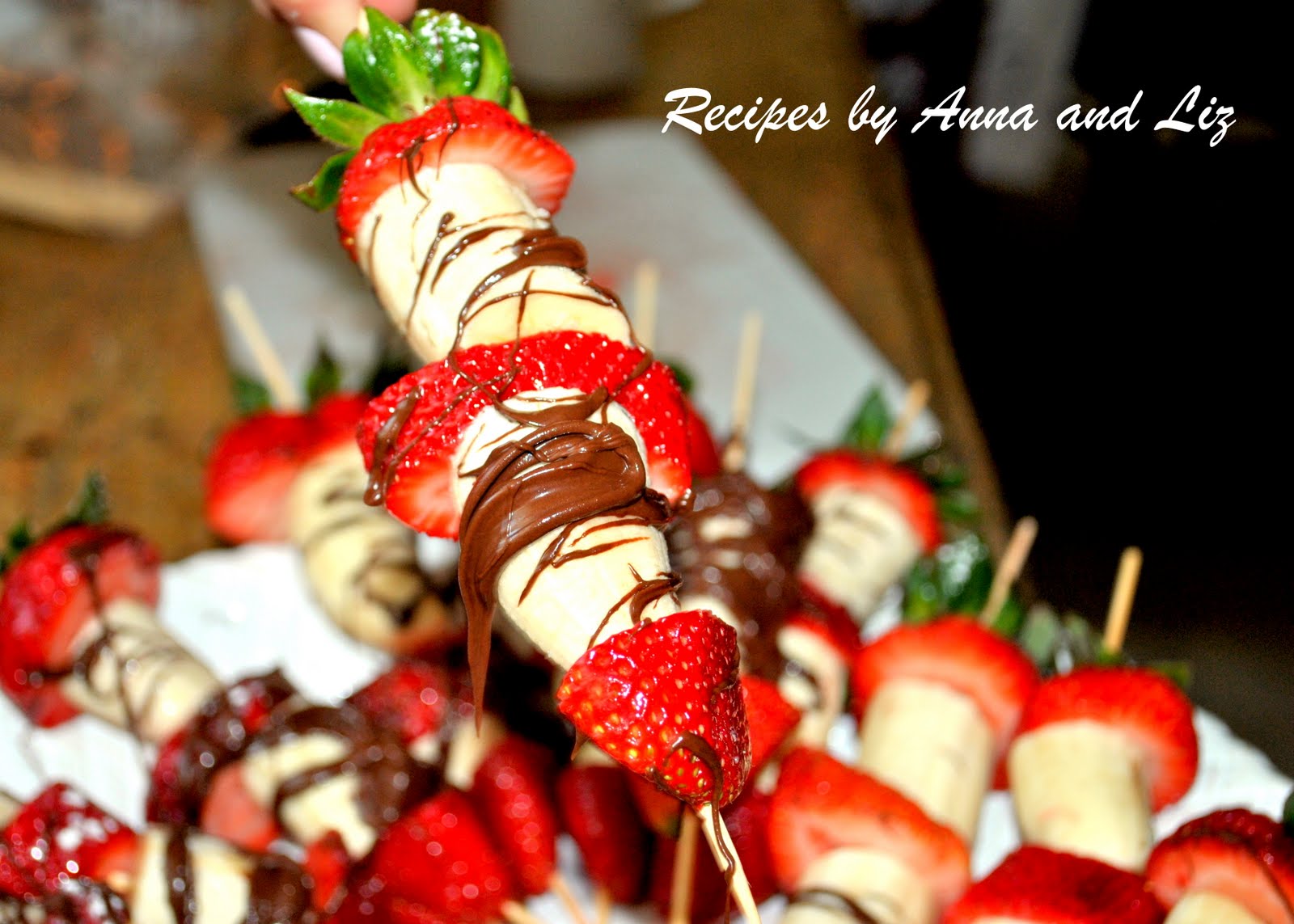 EASY Strawberry and Banana Kabobs with Chocolate 2 Sisters Recipes by