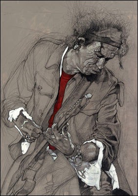 Keith Richards Art by Sebastian Kruger ~ Stratocaster ... vintage stratocaster wiring diagram 