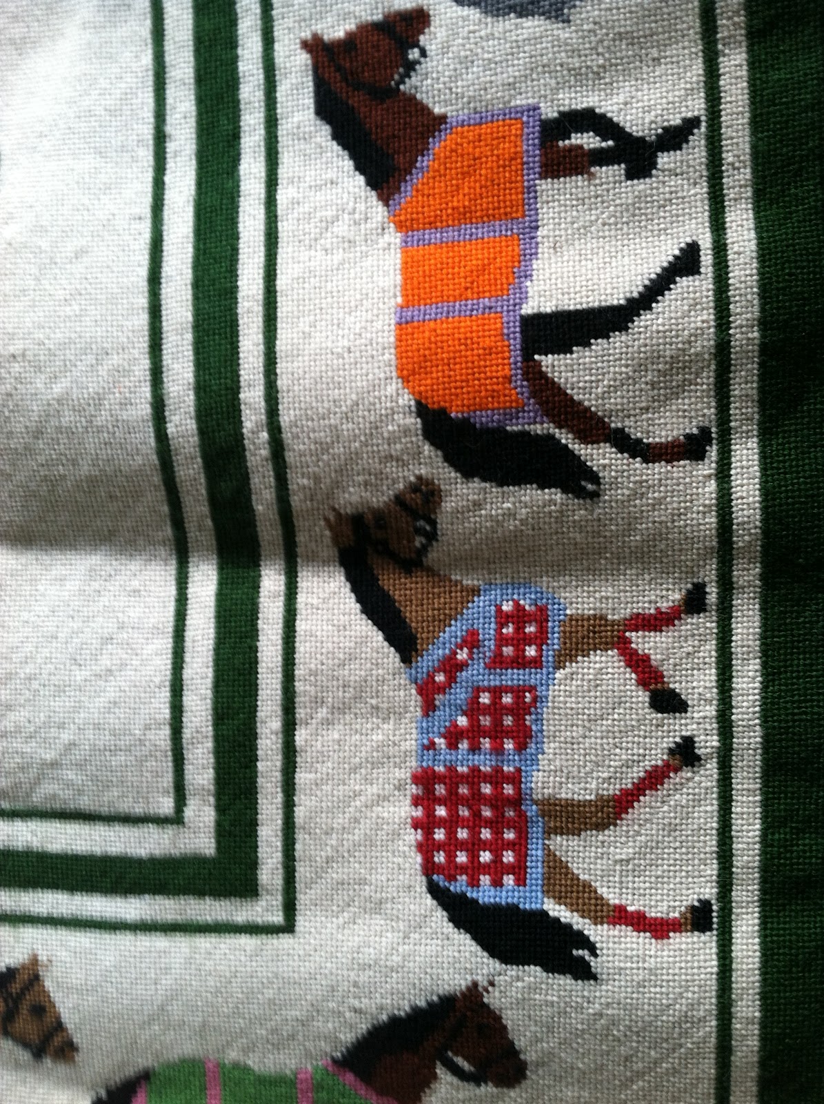 Horse Country Chic Needlepoint Horse Rug