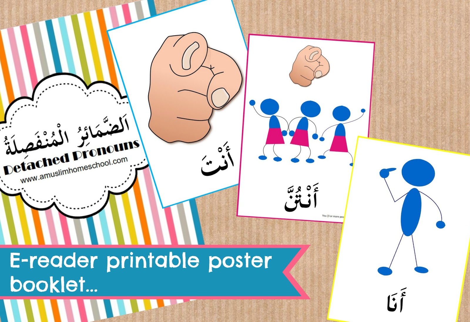 a muslim homeschool Arabic detached pronouns poster book