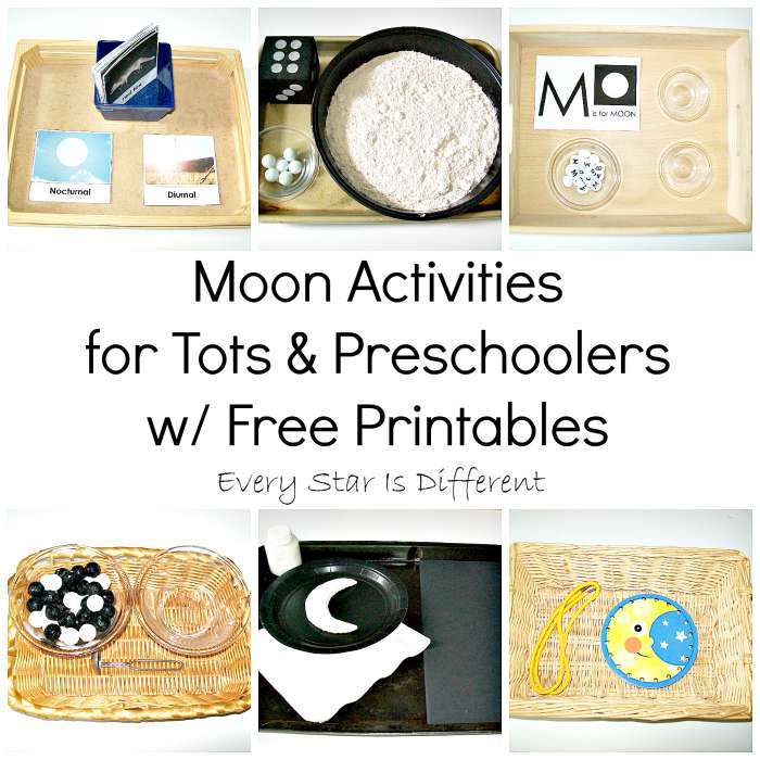 Moon Activities for Tots and Preschoolrs with Free Printables