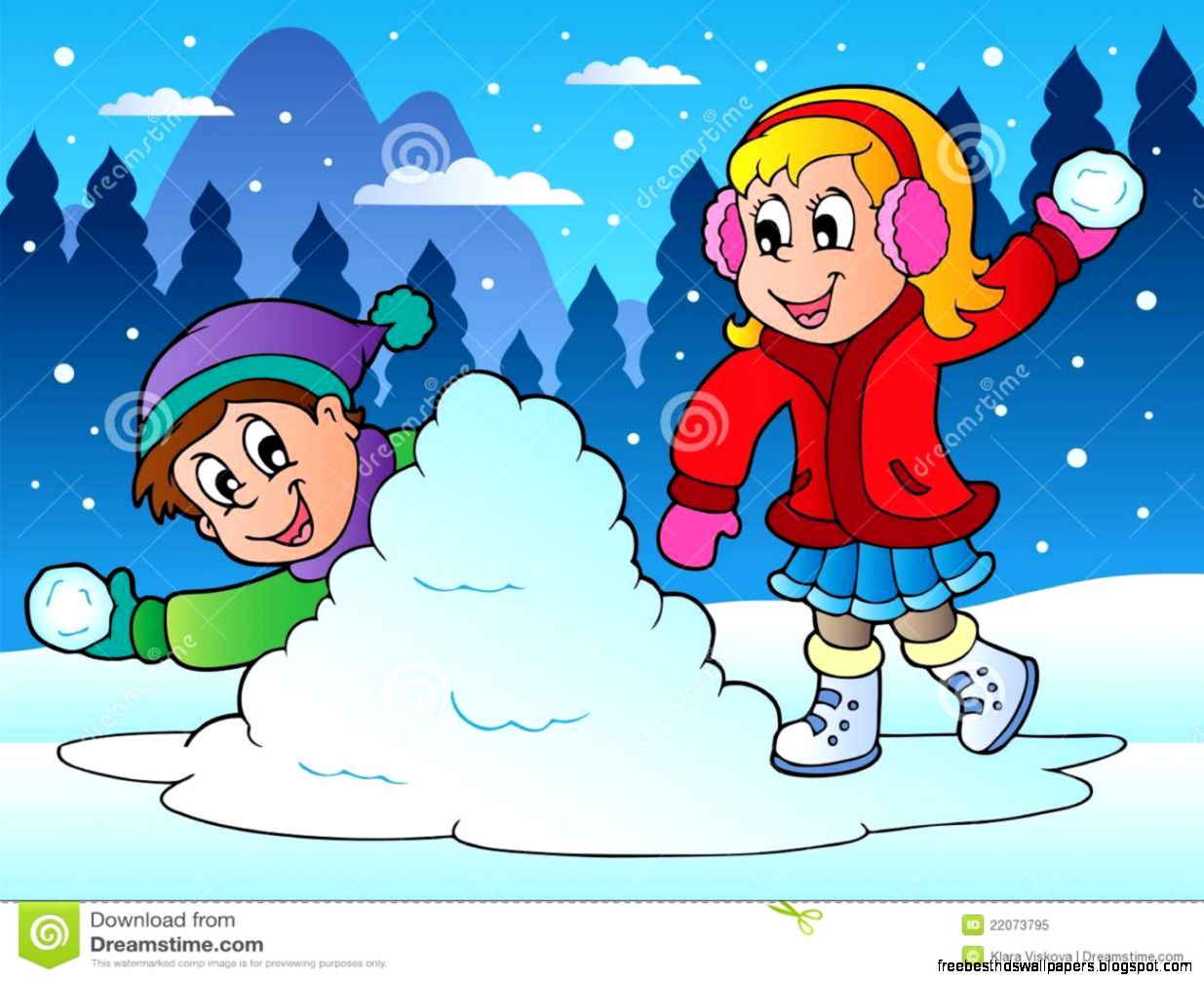 Two Kids Throwing Snow Balls Royalty Free Stock Photo Image Two Kids Throwing Snow Balls Royalty Free Stock Photo Image
