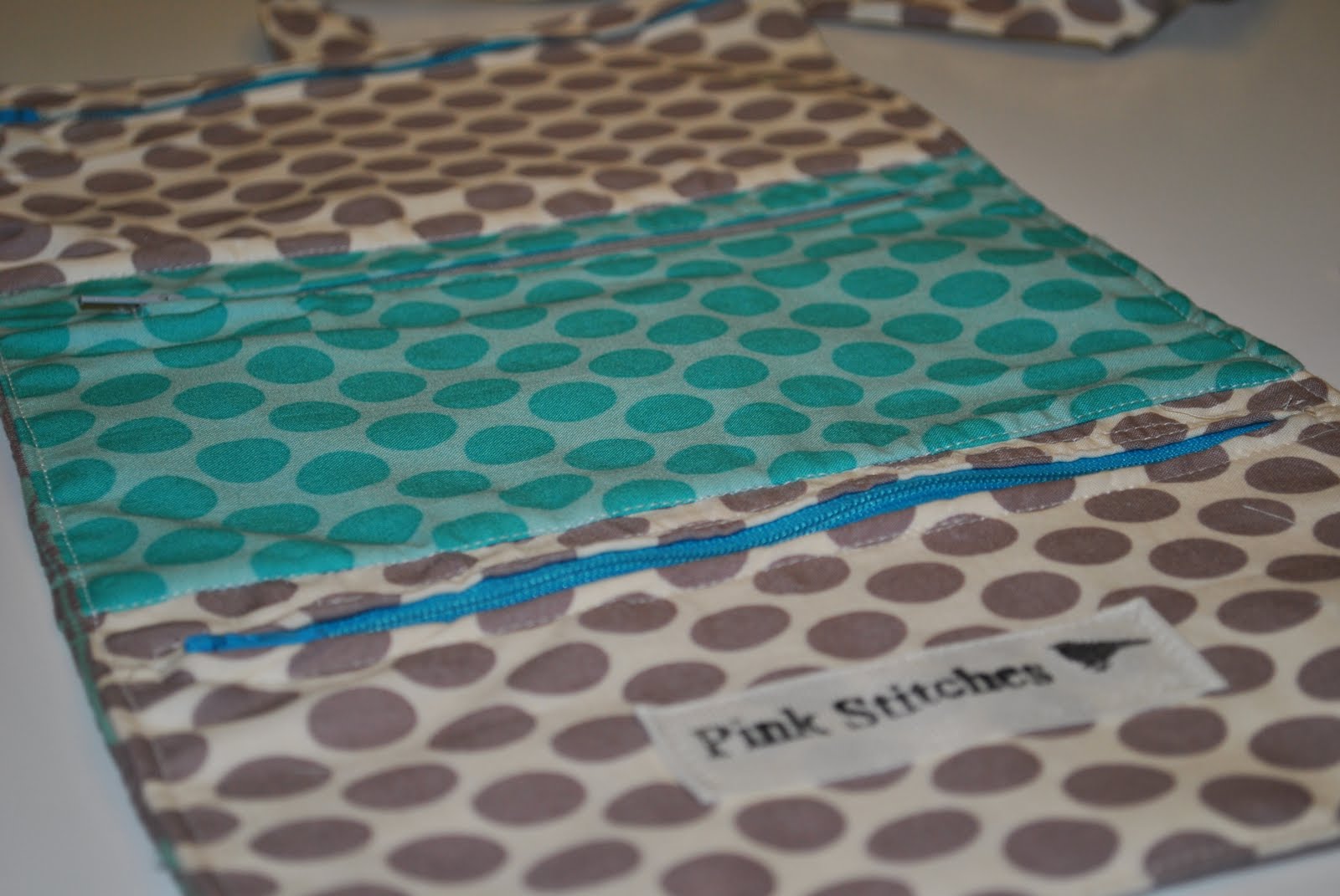 Pink Stitches Travel Jewelry Roll