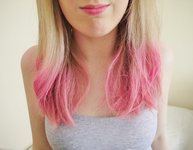 pink dip dye hair - emma bailey