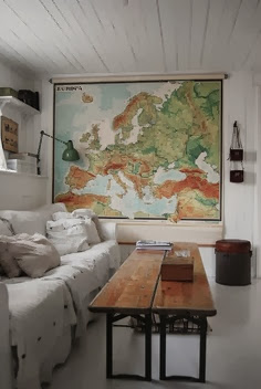 Map on Wall of Drawing Room