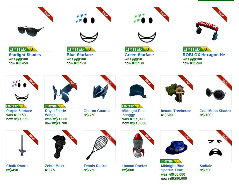 Roblox Item List Before Limited