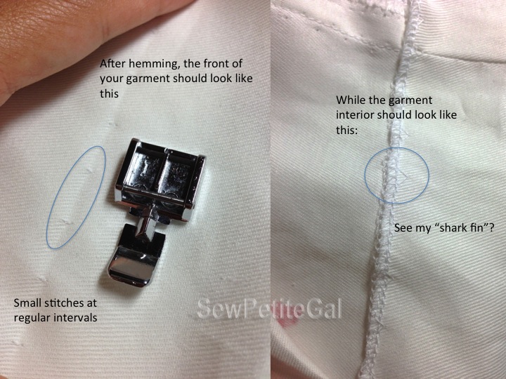 SewPetiteGal Sewing 101 Blind Hem Tutorial (Using a Zipper Foot)