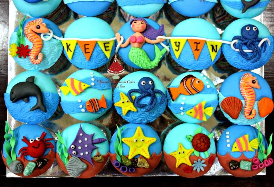 Sheny S Homemade Treats Under The Sea Themed Fondant Cupcakes