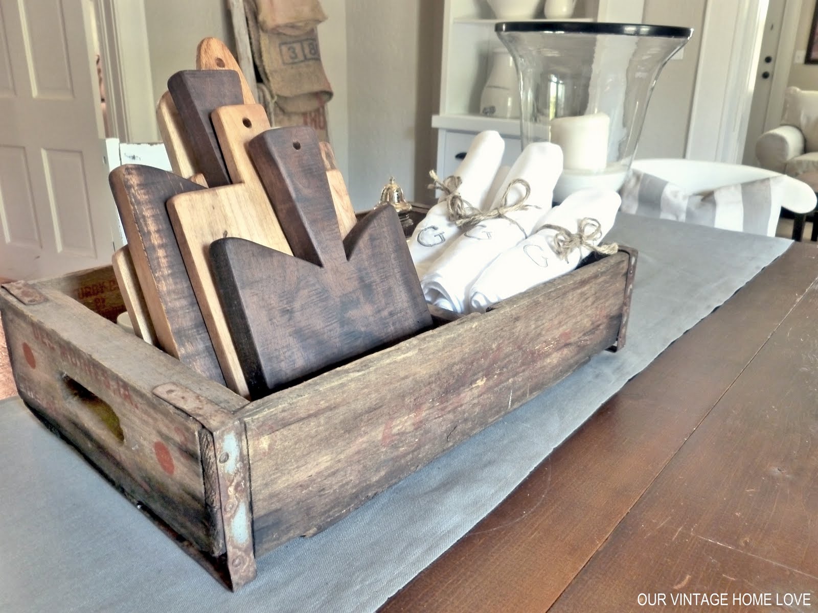vintage home love The Dining Room Gets A New Table Runner and Sideboard