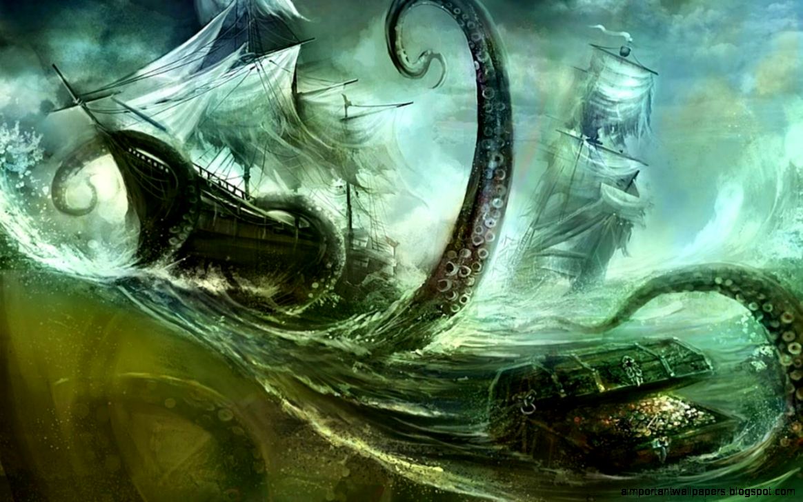 Giant Octopus Water Art Ship Sea Storm Game Giant Octopus Water Art Ship Sea Storm Game