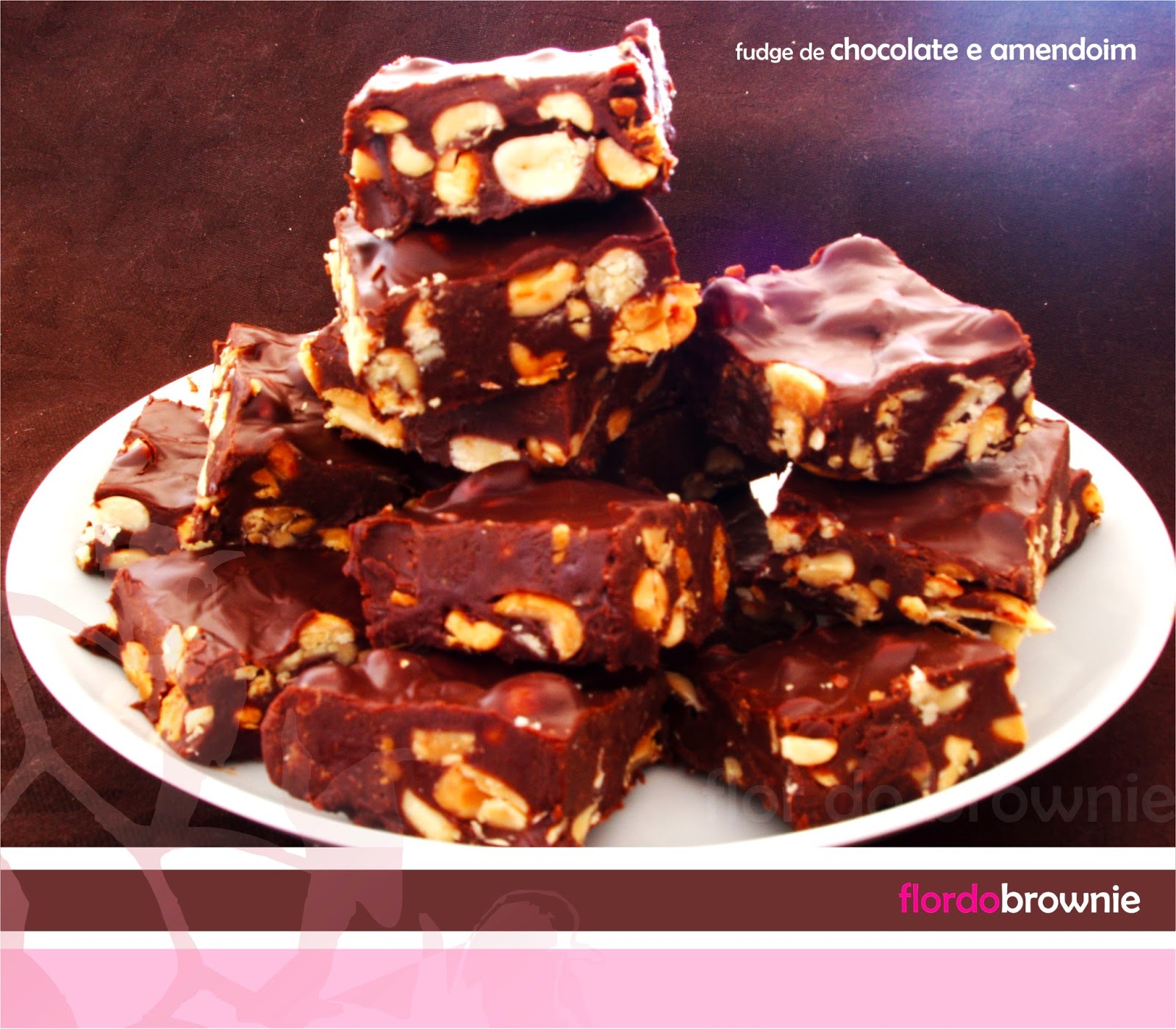 Fudge de chocolate e amendoim flor do brownie