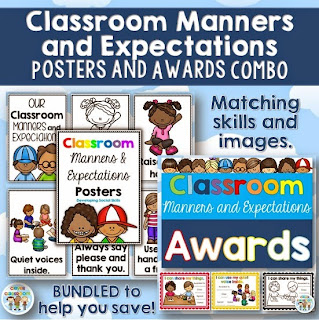 Classroom Manners and Expectations Posters and Awards COMBO