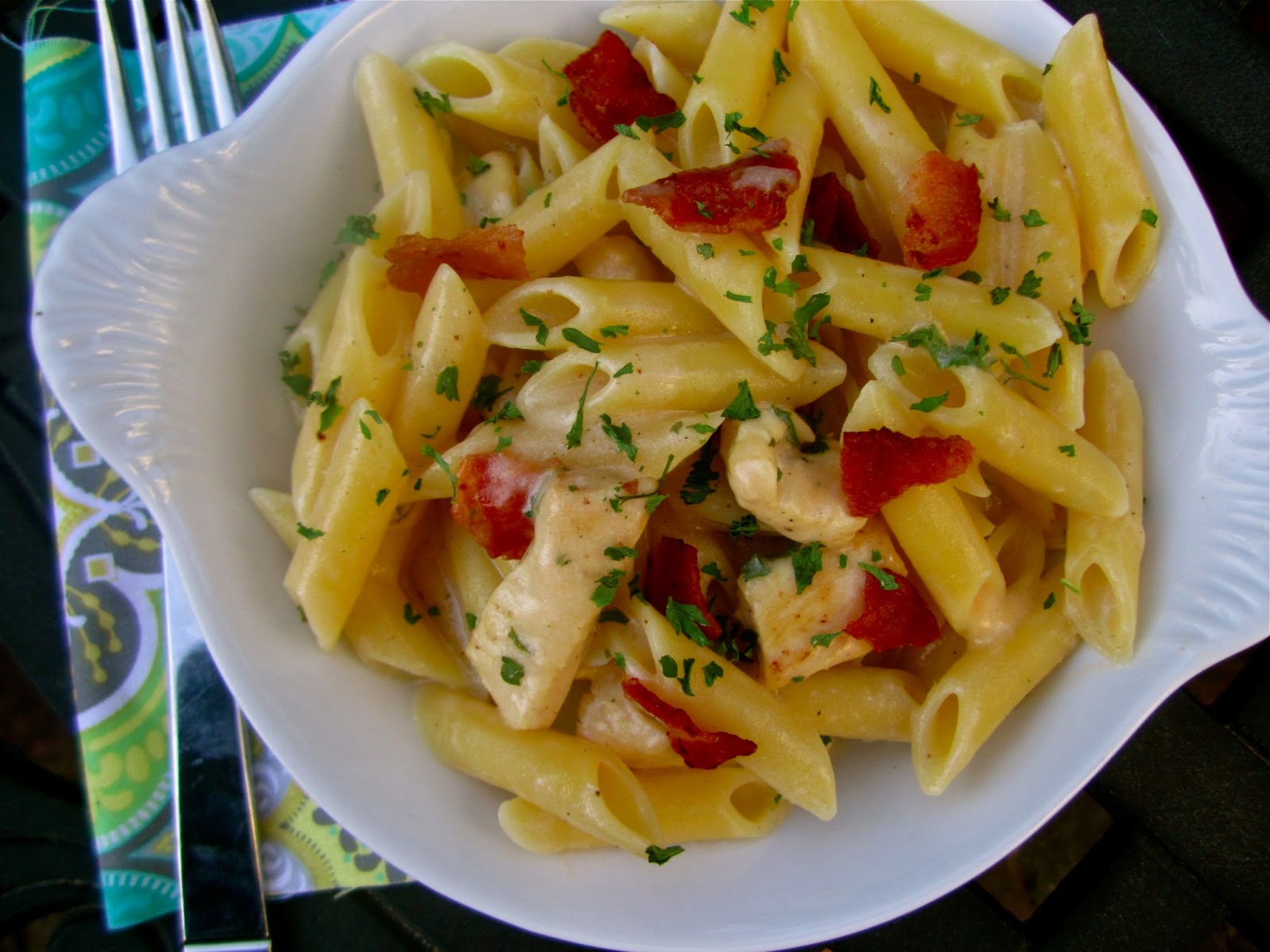Stephanie Cooks Cheddar Bacon Ranch Chicken Pasta