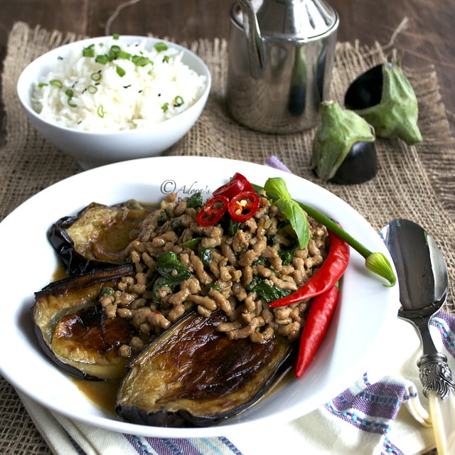 Adora's Box AUBERGINE WITH PORK AND BASIL SAUCE