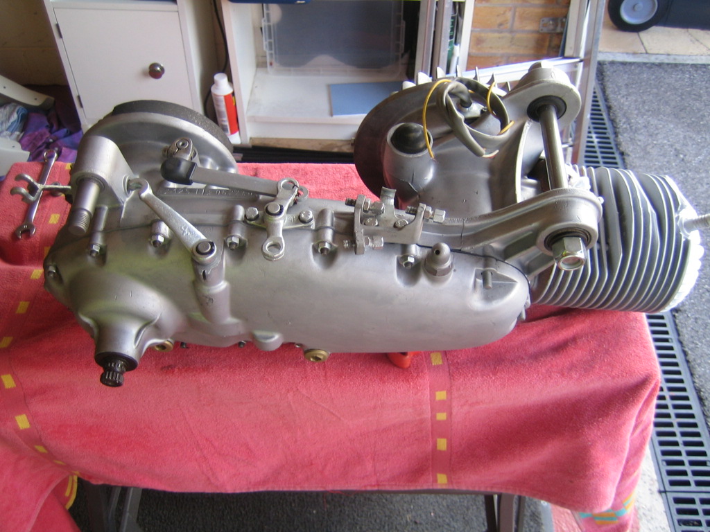 Lambretta Restoration Engine rebuilt. Adding cowlings, carb and exhaust downpipe