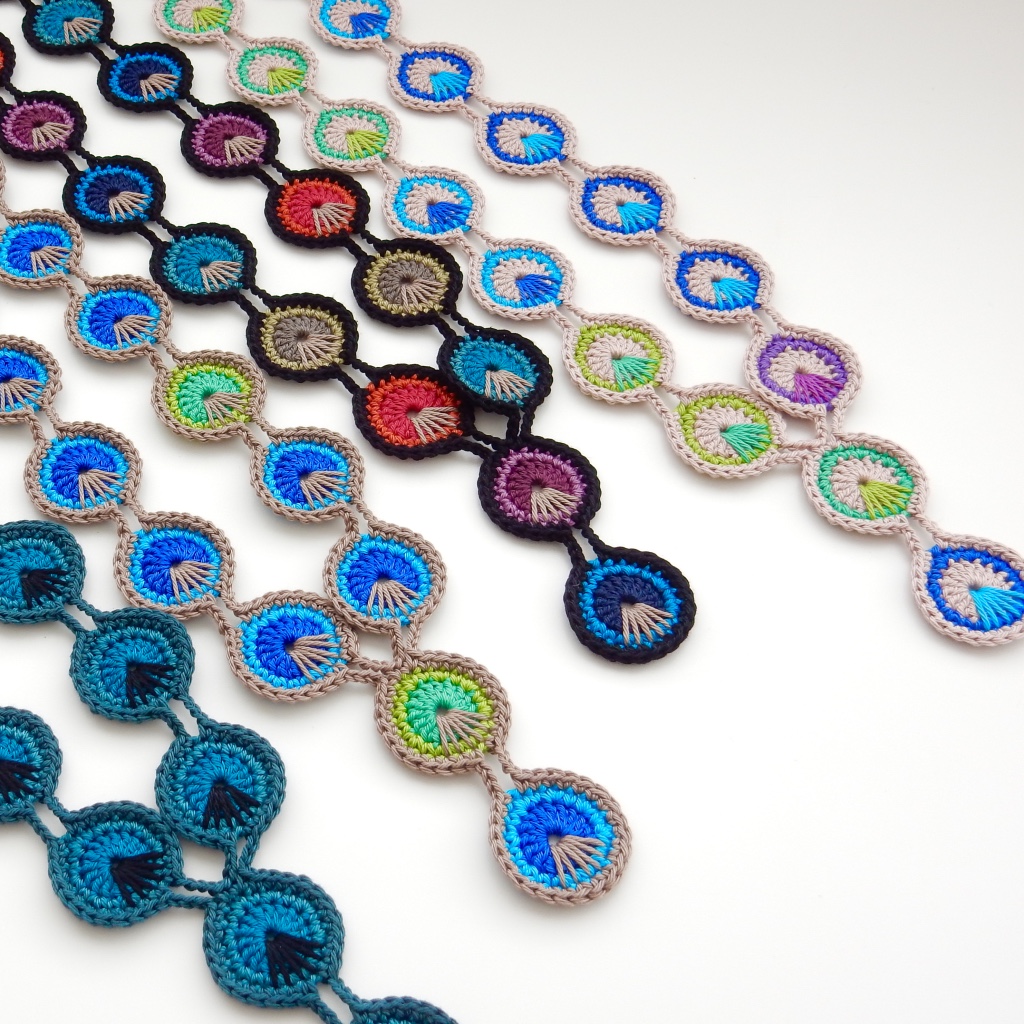 Free Crochet Pattern Peacock Eye Necklace TheCurioCraftsRoom