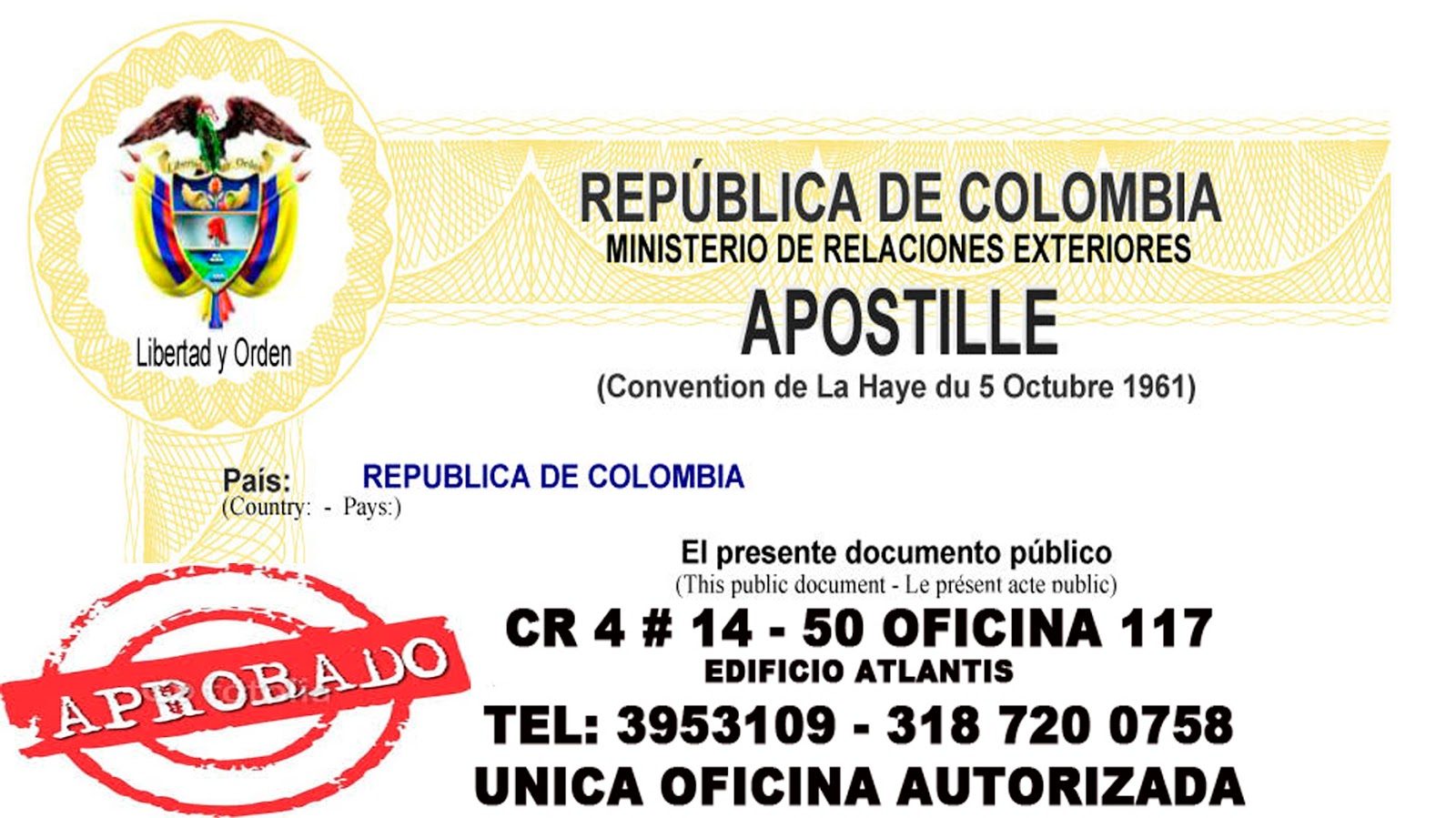 Cel3103851682 APOSTILLA y Seguro Medico Europa EN CALI de la haya