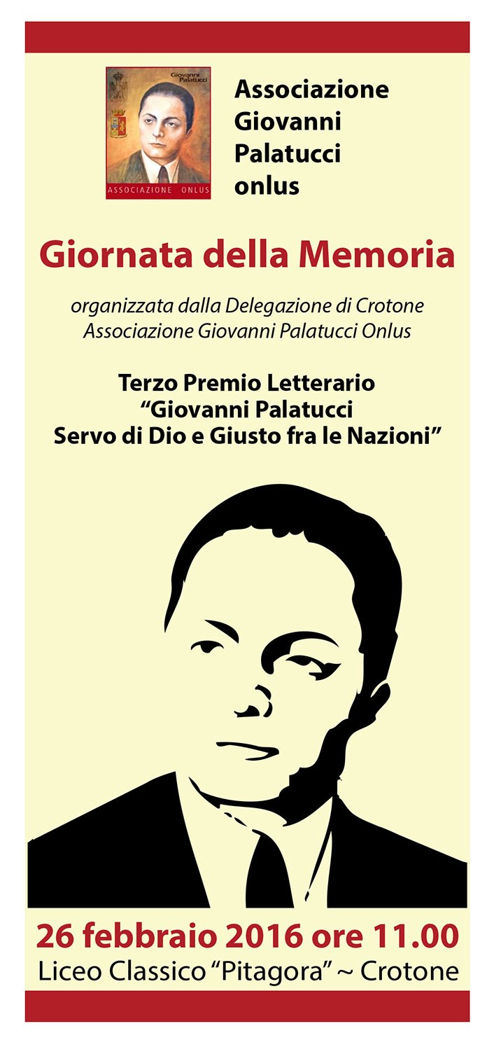 Il Delegato  di Crotone, Cav. Vincenzo Costa dell'Ass. G. Palatucci Onlus<br> il 26 Febbraio 2016