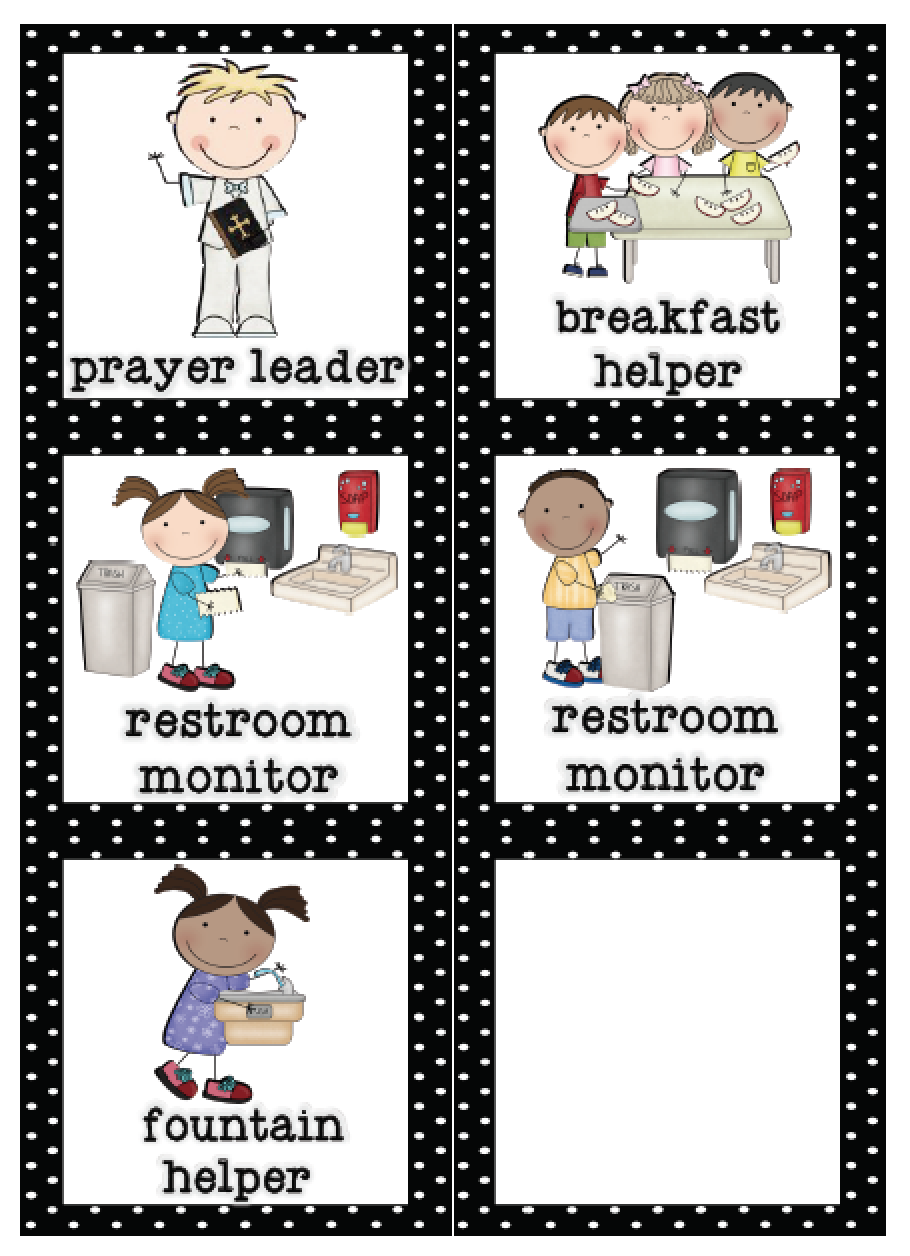 Free Preschool Helper Chart Pictures