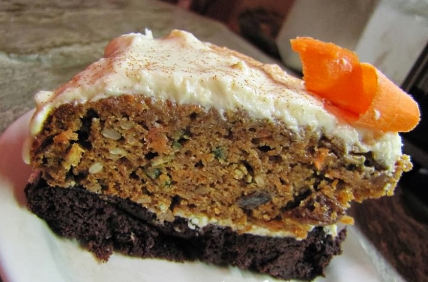 Organic Brownie Bottom Carrot Cake Recipe Honey Cream Cheese Icing