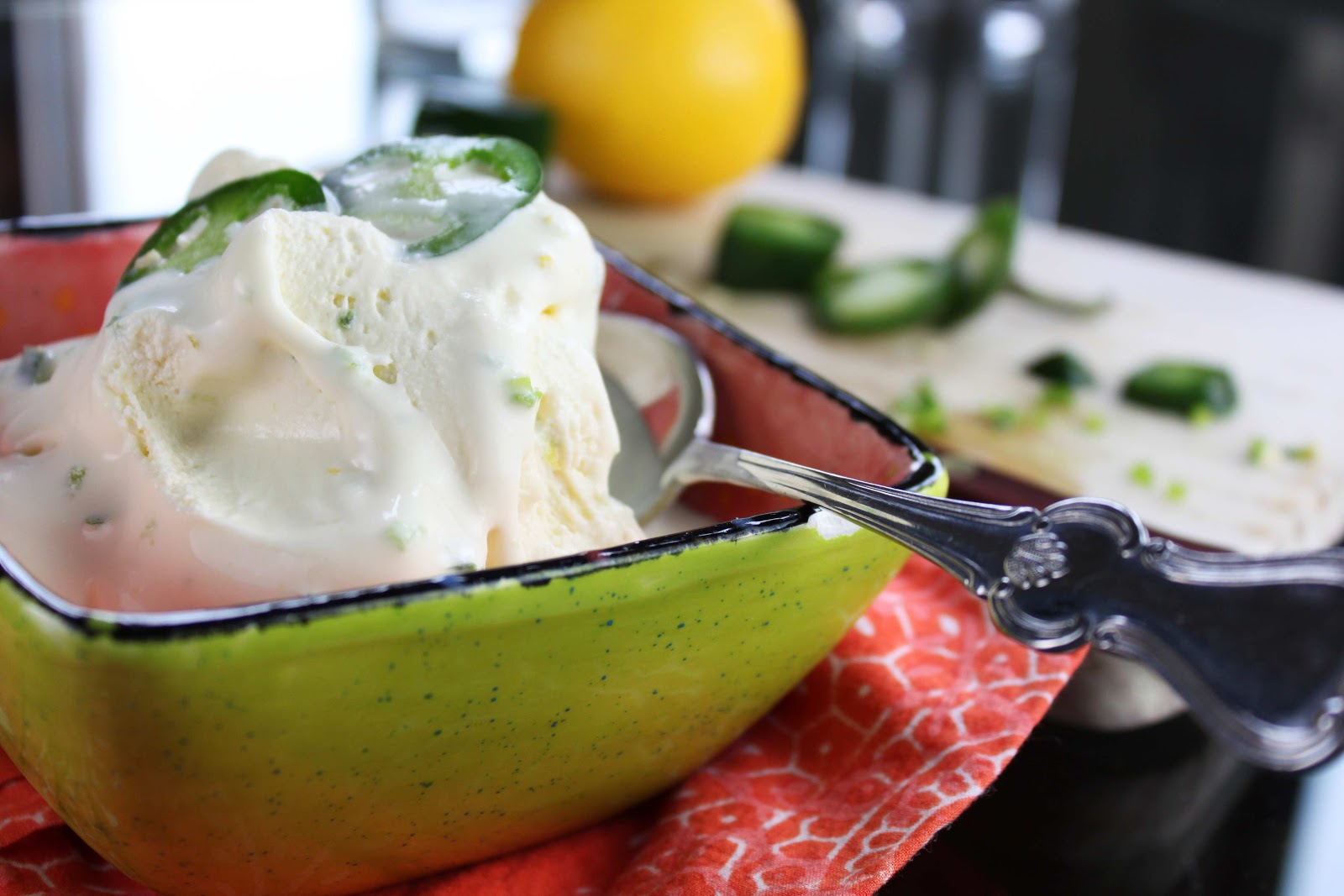 Fat and Happy Blog Lemon Jalapeno Ice Cream